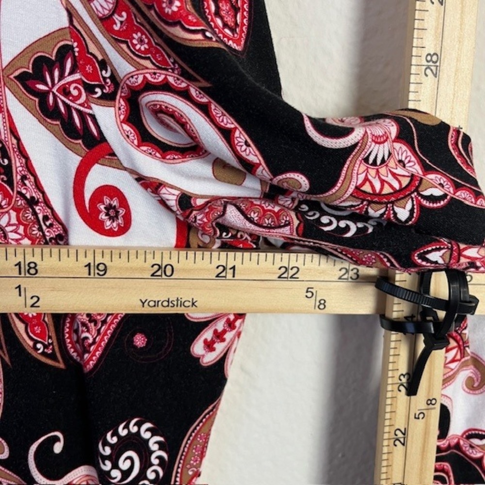 Chico's Paisley‎ Print Long Sleeve Top Sz 3 (XL) Artsy Elegant Casual Boho - Picture 6 of 10